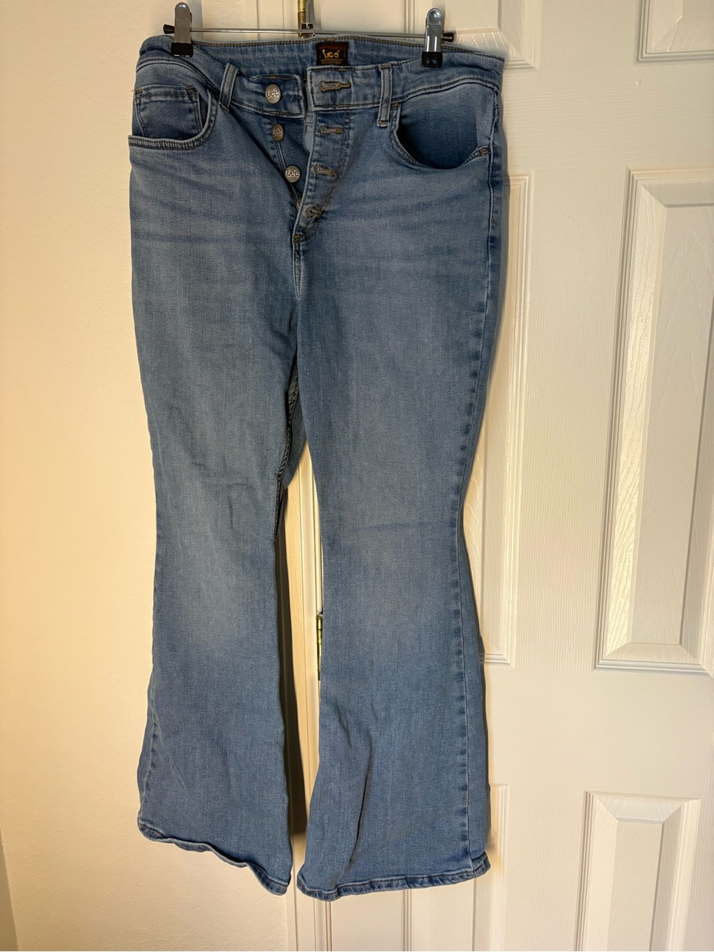 Lee Light Blue Flare Jeans with Button Fly